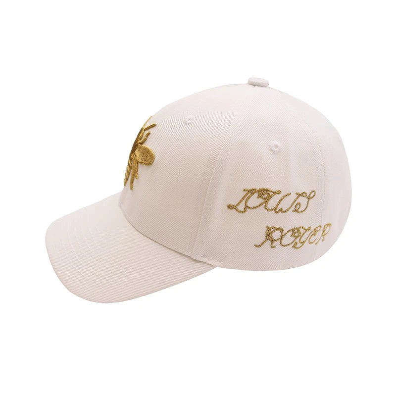 LOUIS ROYER小蜜蜂刺绣棒球帽金属配饰男女情侣遮阳鸭舌帽M208004