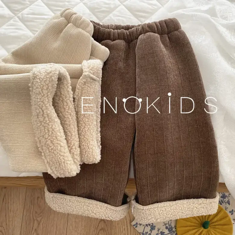 女童一体绒加厚灯芯绒秋冬儿童洋气羊羔绒保暖女宝宝休闲裤阔腿裤