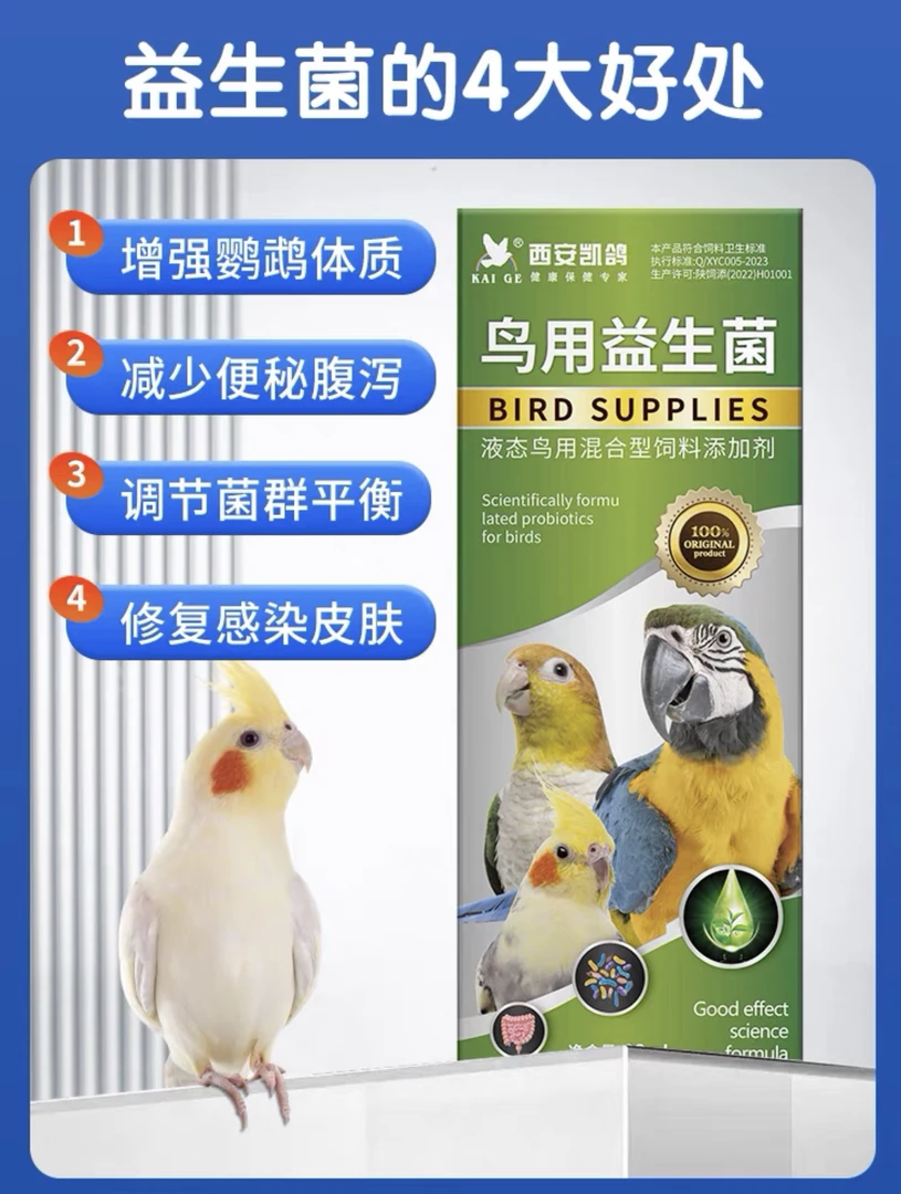 鹦鹉专用凯鸽益生菌积食拉稀水便肠胃助消化活性菌