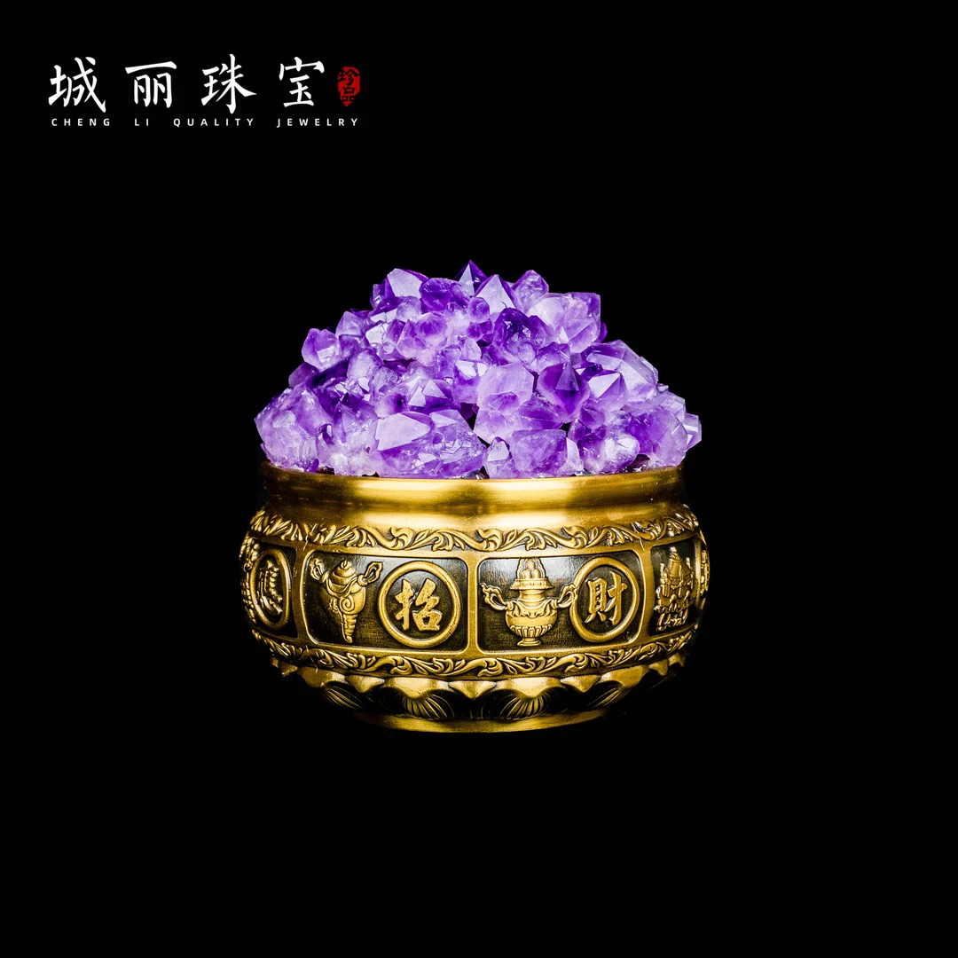 【城丽】紫聚宝盆财富满缸摆件/个FL-2884