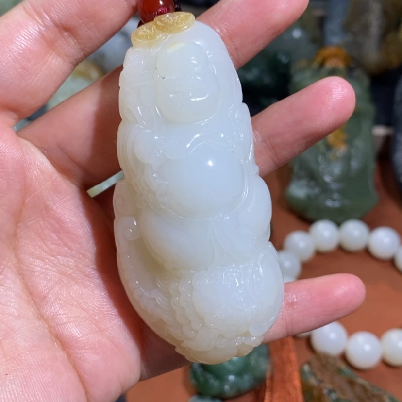 【闪购商品】和田玉挂件未镶嵌啵**卜