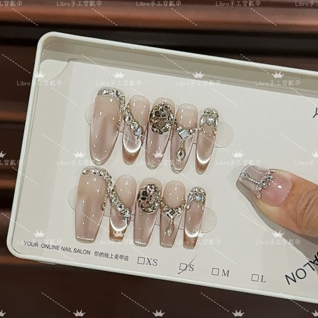 【往日云烟】纯手工穿戴甲美甲穿戴光疗甲冰透流行纯欲四季流行