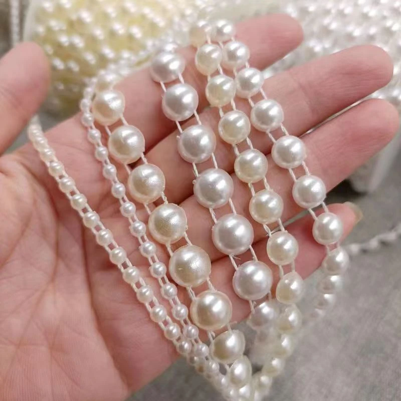 【鑫隆】手工花边工半面连线珠4-6mm diy手工辅料