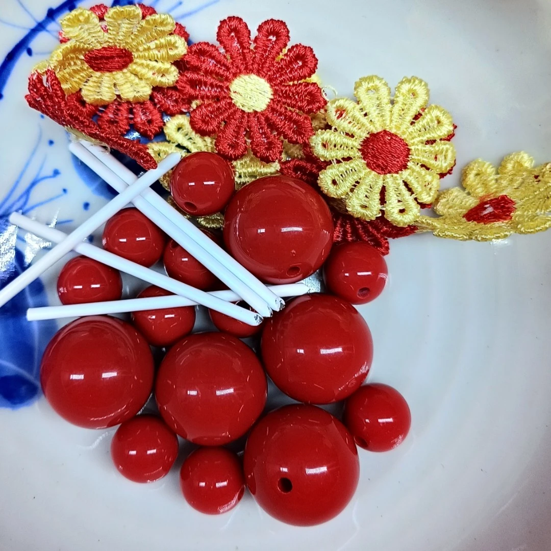 【下三单送两副扑克牌】12mm 20mm 蒙古包专用花边辅料珠子花杆DIY