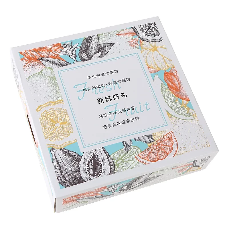 ins水果礼盒空盒子天地盖国潮风水果通用高档礼品盒