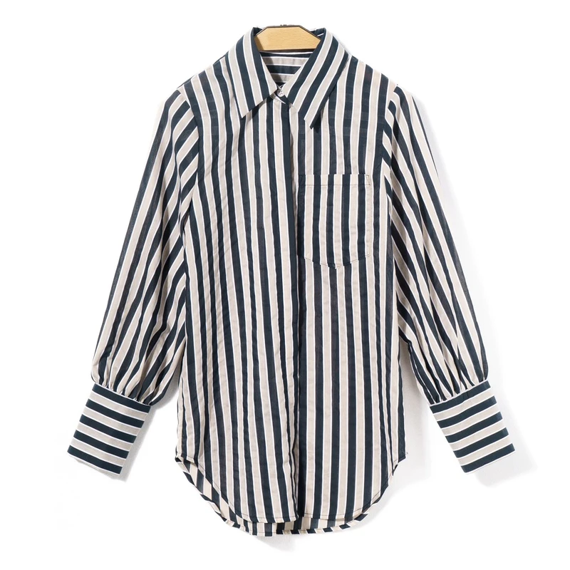 【深圳南油】2024新款时尚休闲条纹衬衫 Y52FH2495