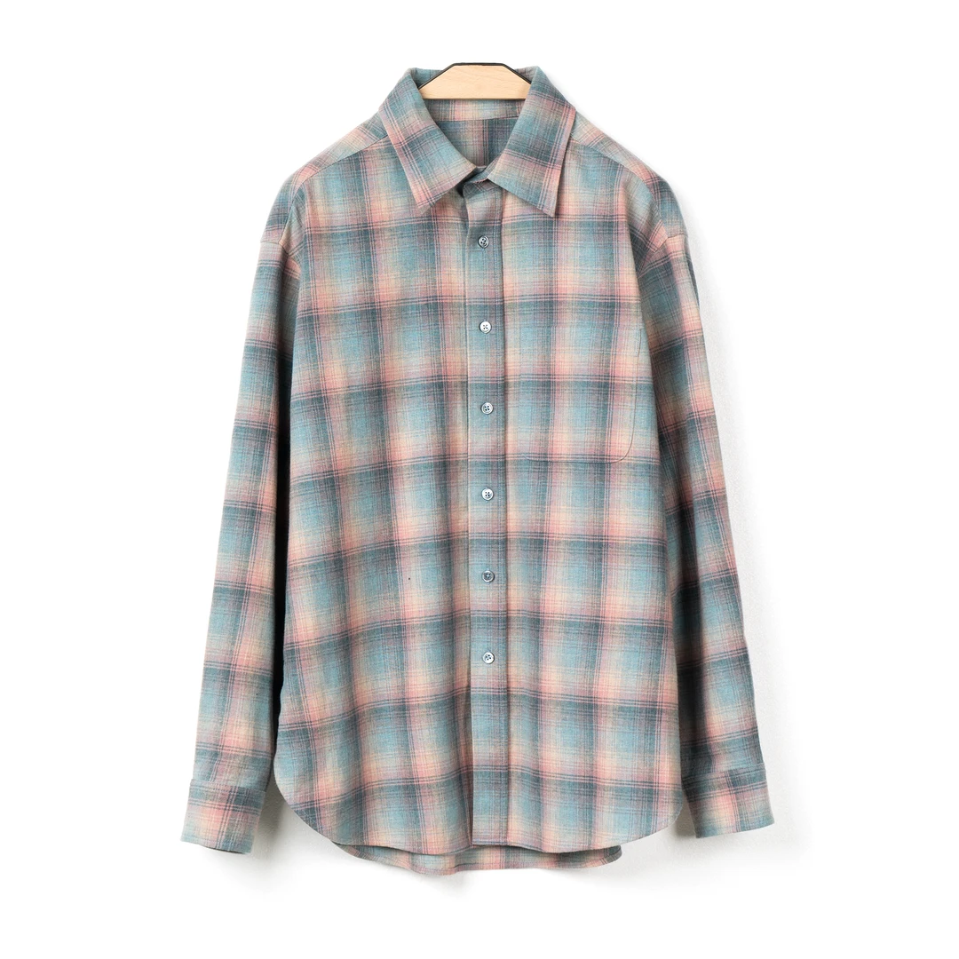 【深圳南油高货】秋冬新品设计感经典粉蓝格纹通勤衬衫 JW52FH5067