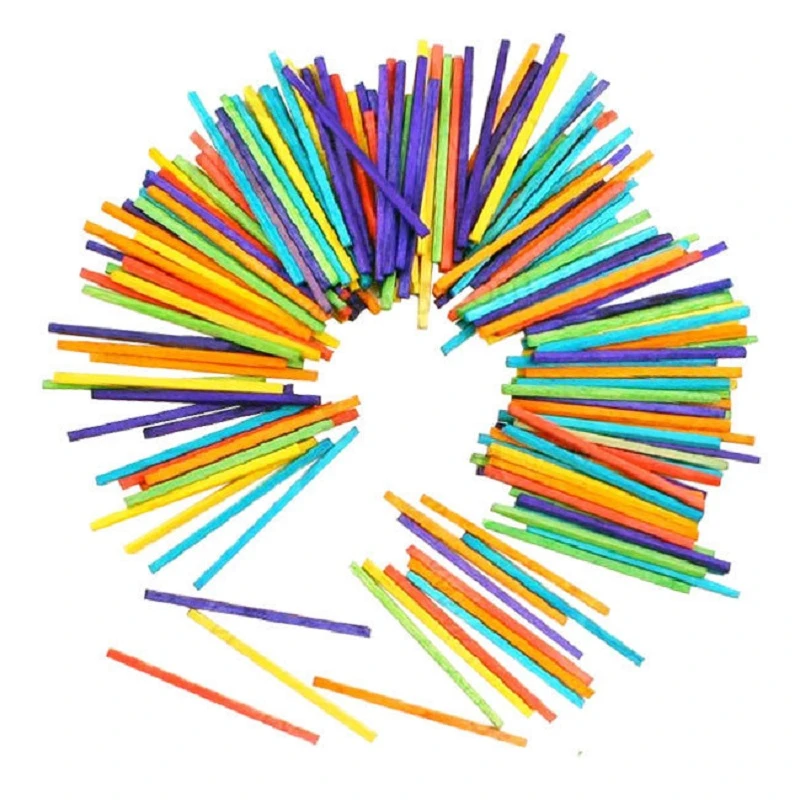 火柴棍教具彩色原色数数棒小木棍约1000根儿童diy手工制作材料