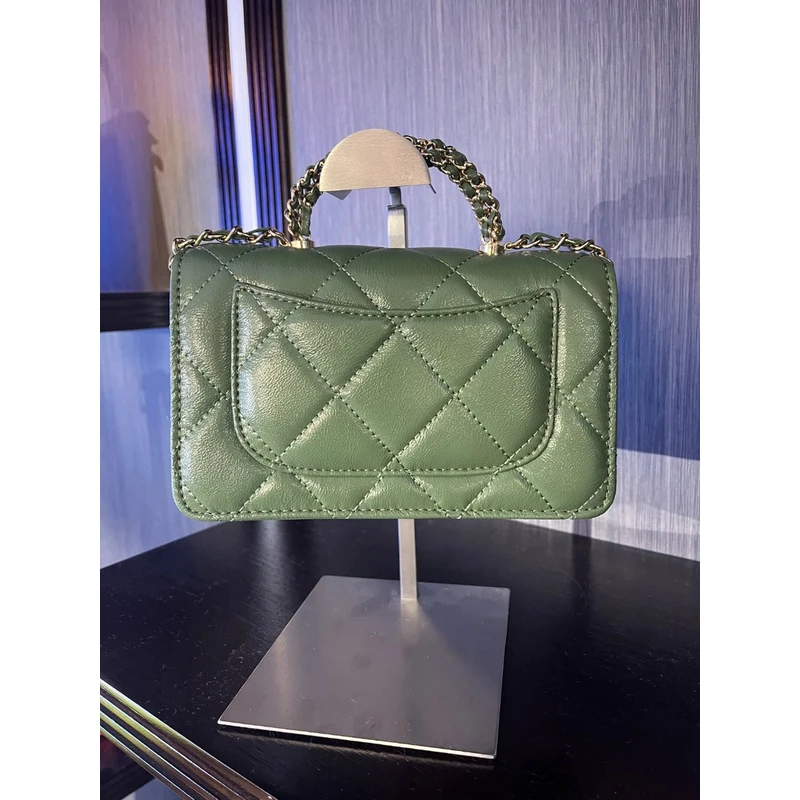 2024新款时尚秋冬百搭手提单肩斜跨女包-浅绿