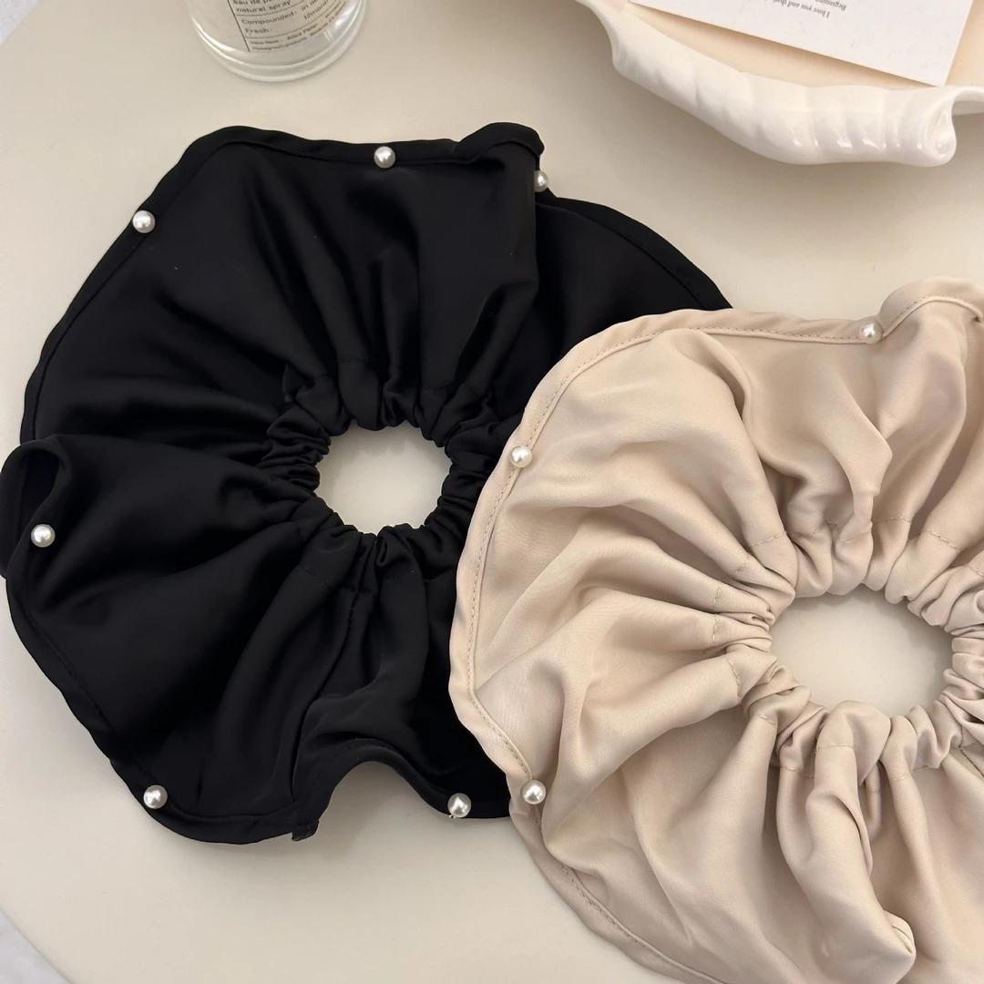 大肠发圈公主落难发圈大号简约头绳女高级丸子头缎面纯色头饰发绳