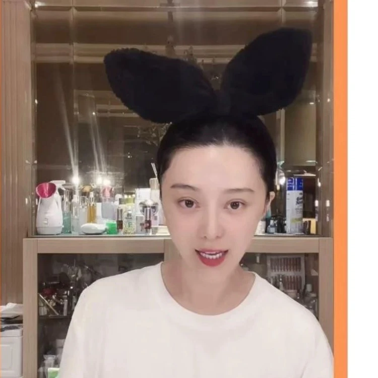冰冰款超大兔耳朵毛绒发箍洗脸可爱居家搭配发箍
