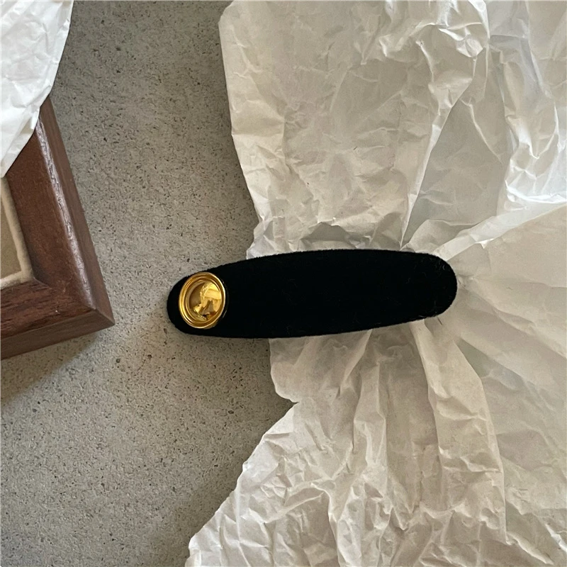 【一对装】植绒蝴蝶结发夹边夹 可爱合金圆形珠鸭嘴夹刘海夹