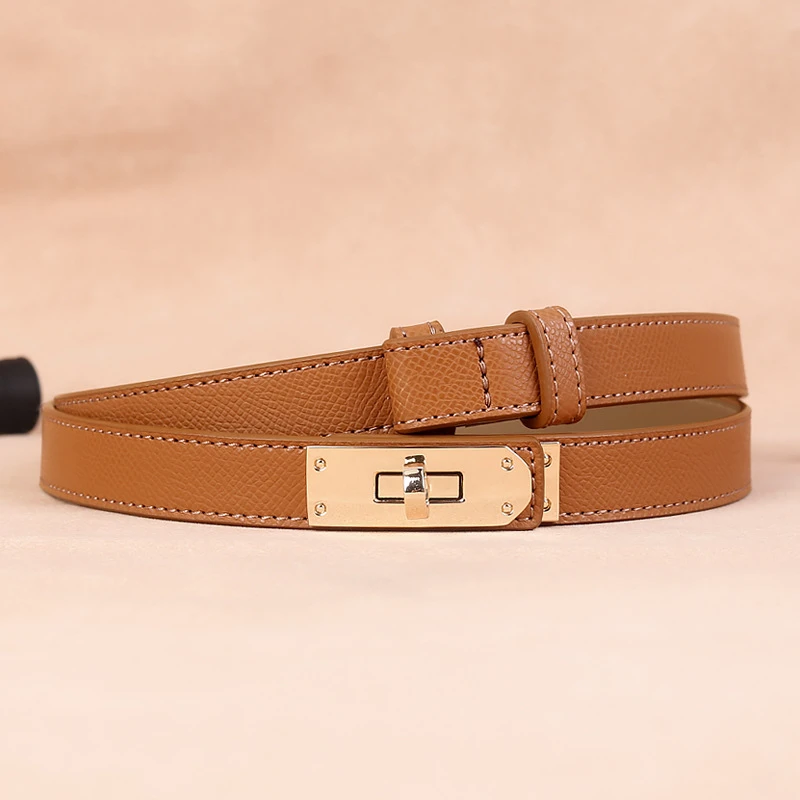 时尚腰带金色锁扣可调节细腰带时尚百搭配西装连衣裙装饰收腰