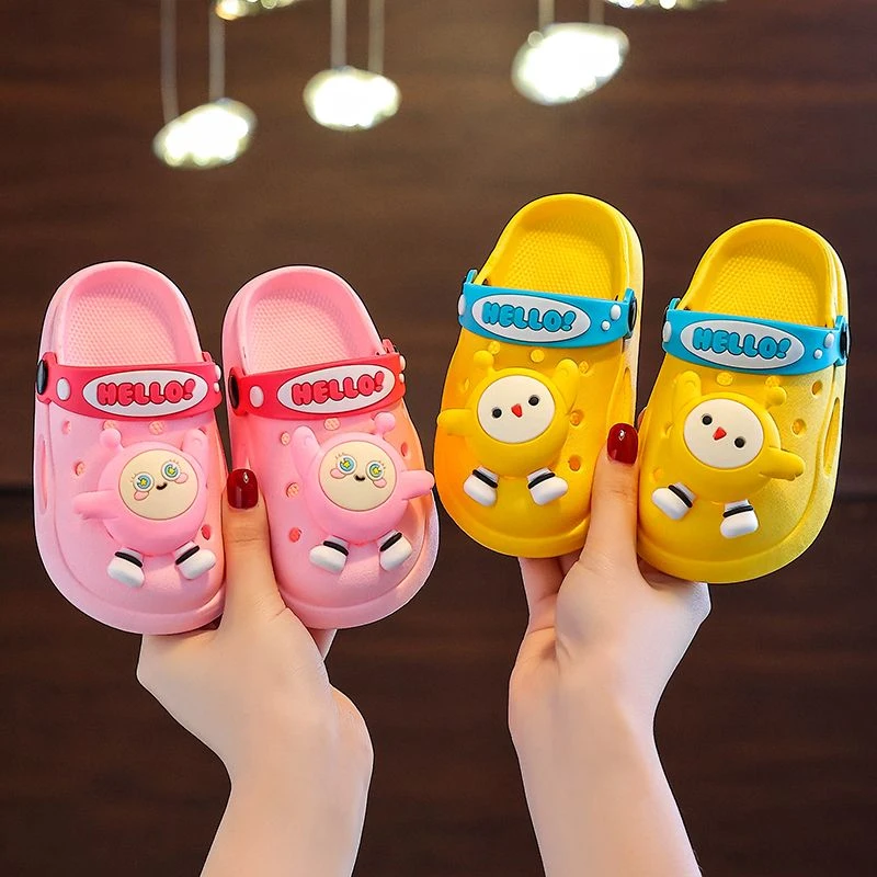 蛋仔儿童拖鞋软底洞洞女男童可爱卡通宝宝夏季两穿防滑包头凉拖鞋