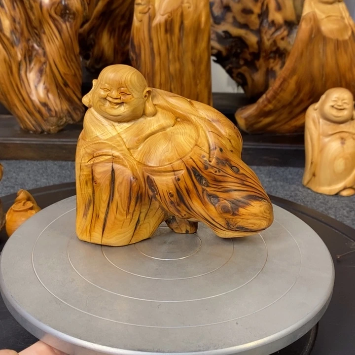 柏木（崖柏）太行崖柏陈化弥勒佛摆件