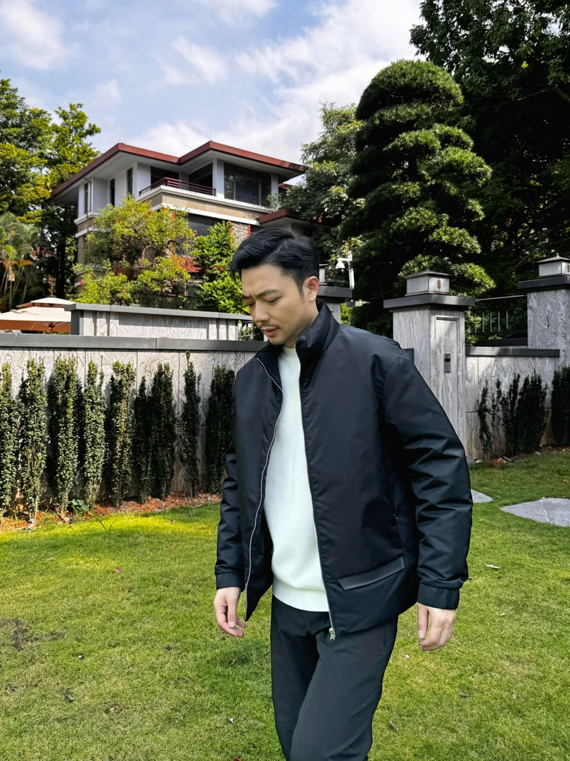 【曼哈顿】骆驼绒升级版白鹅绒拼皮商务休闲立领夹克羽绒服秋冬