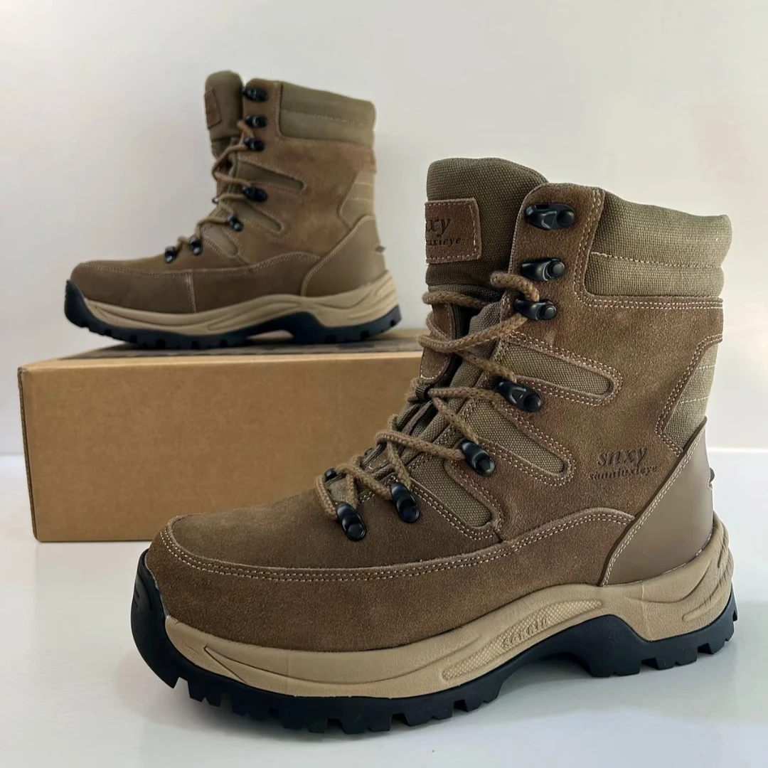 新款东北户外防寒雪地靴 防风沙一体鞋舌 加厚羊皮毛一体内里216