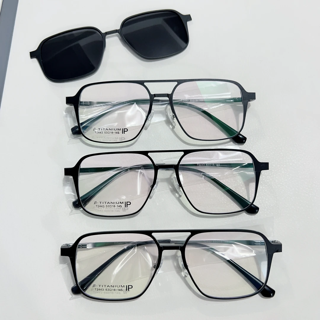 铝镁钛偏光套镜处理变色镜墨镜可配度数套镜