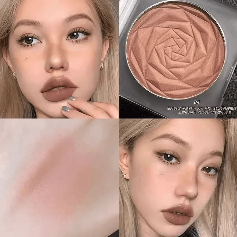 盐系亚裔感！2024色腮红收缩色低饱和哑光细珠光提亮妆容轻欧美