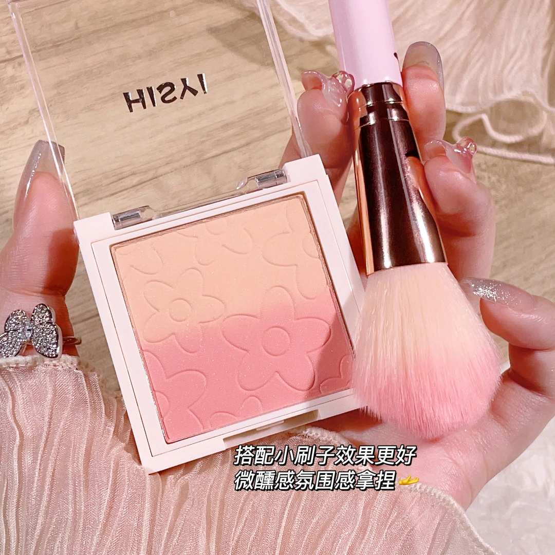 HISYI元气甜心渐变粉腮红平价裸妆纯欲提亮哑光高光修容自然胭脂