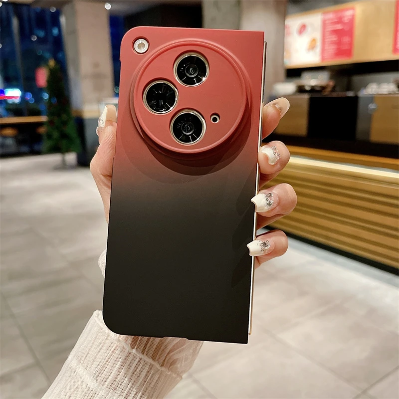 磨砂肤感渐变适用OPPOFINDN5折叠手机壳oppo findn3简约创意硬壳