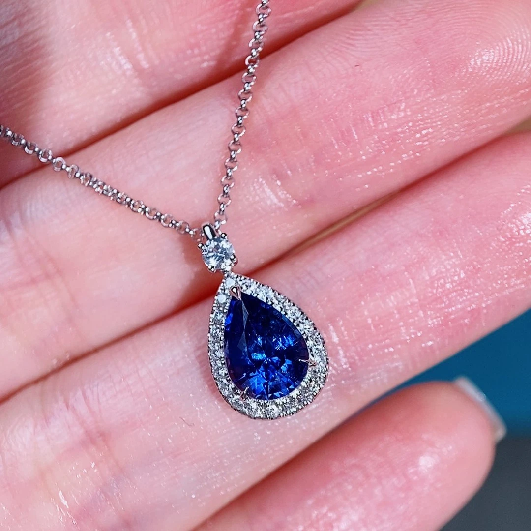 蓝宝石吊坠(赠链)18K金镶嵌1.73ct