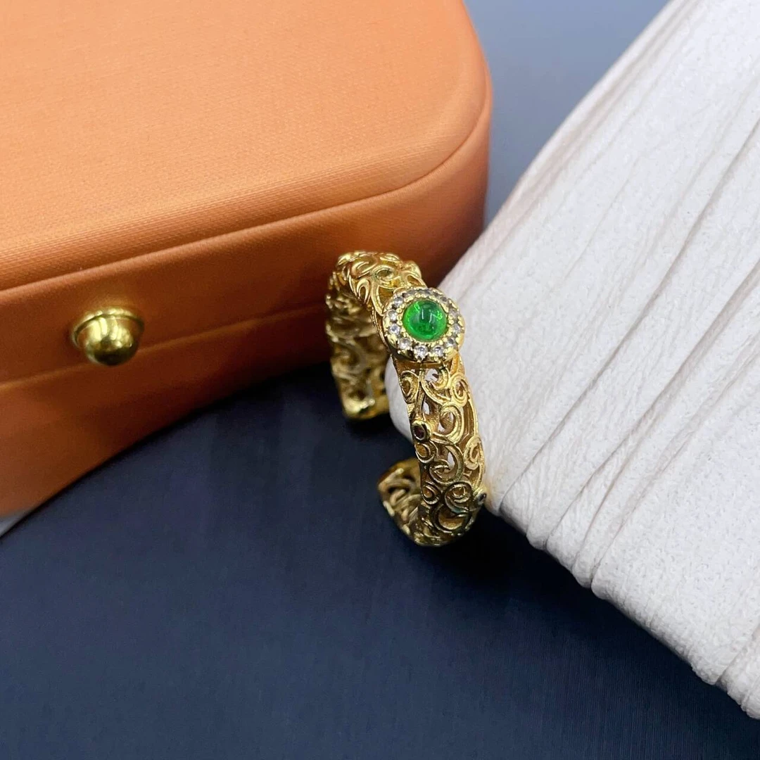 戒指 191 祥云绿碧开口戒指