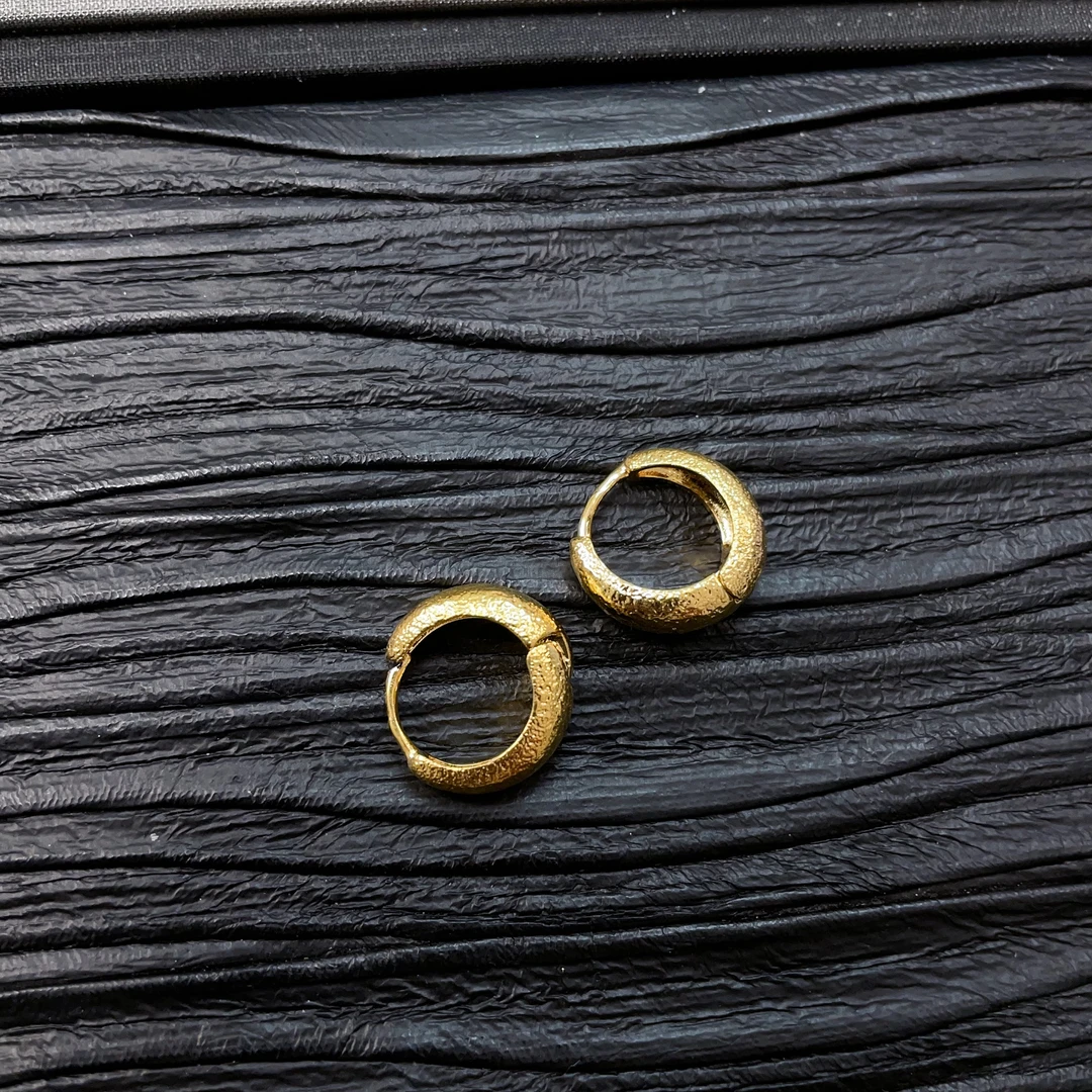 耳饰 EK 高配黄色锤纹耳饰耳扣多样性发货-162