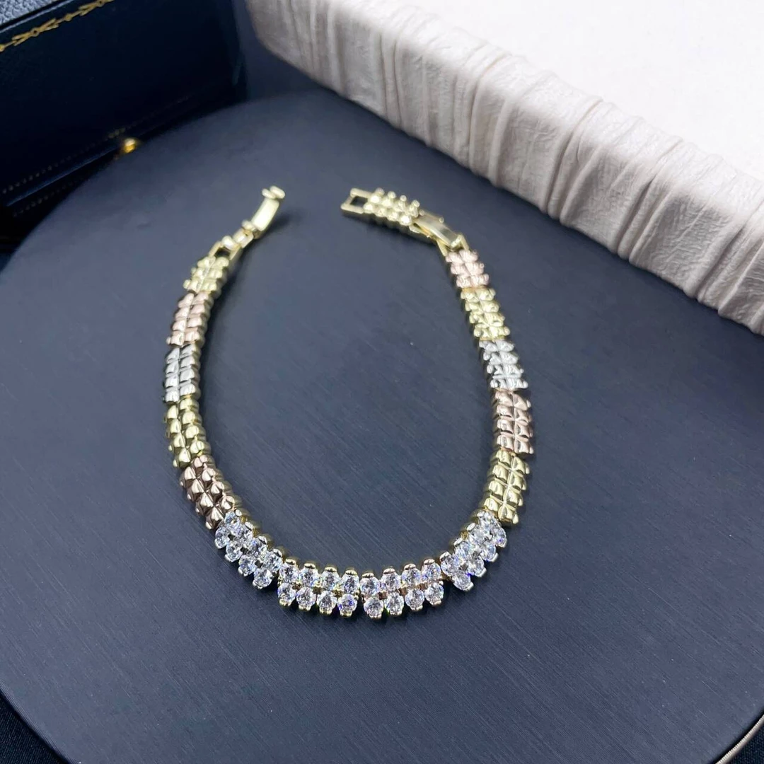 手链 手链 意式三彩色双排切割手链多样性发货-1675