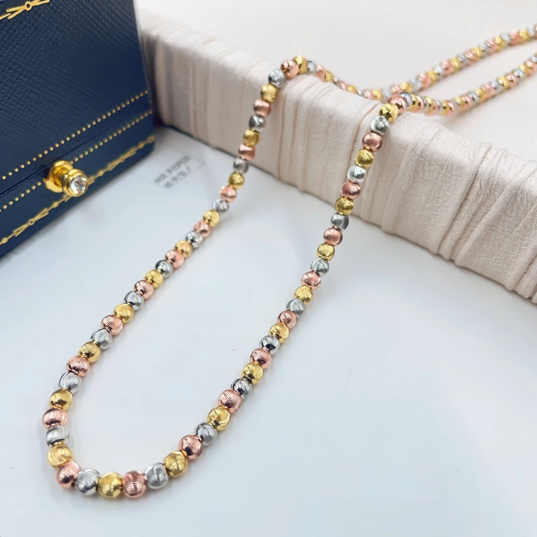 意式三色猫拉丝珠珠项链多样性发货-403