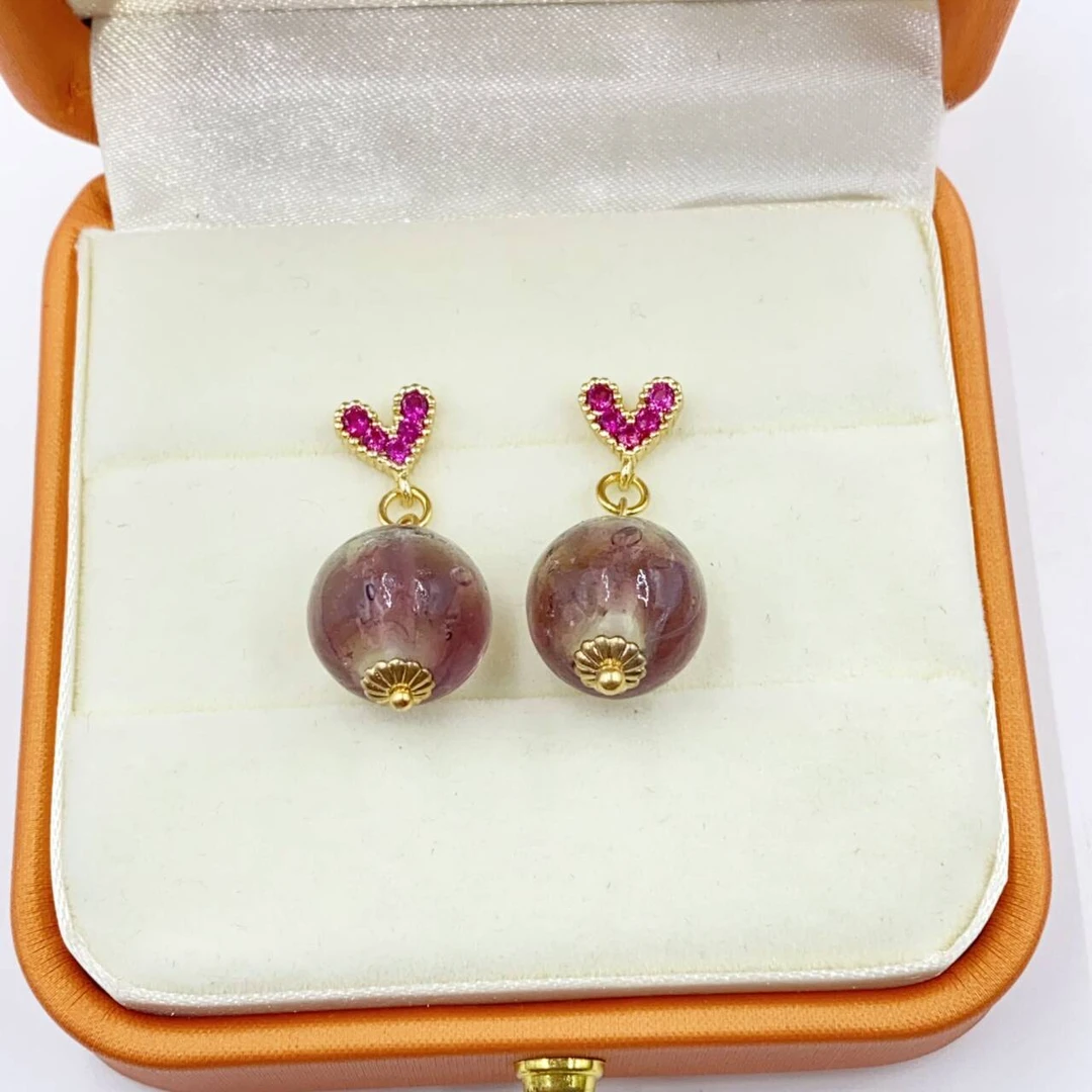 1332 精美爱心珠珠耳钉多样性发货