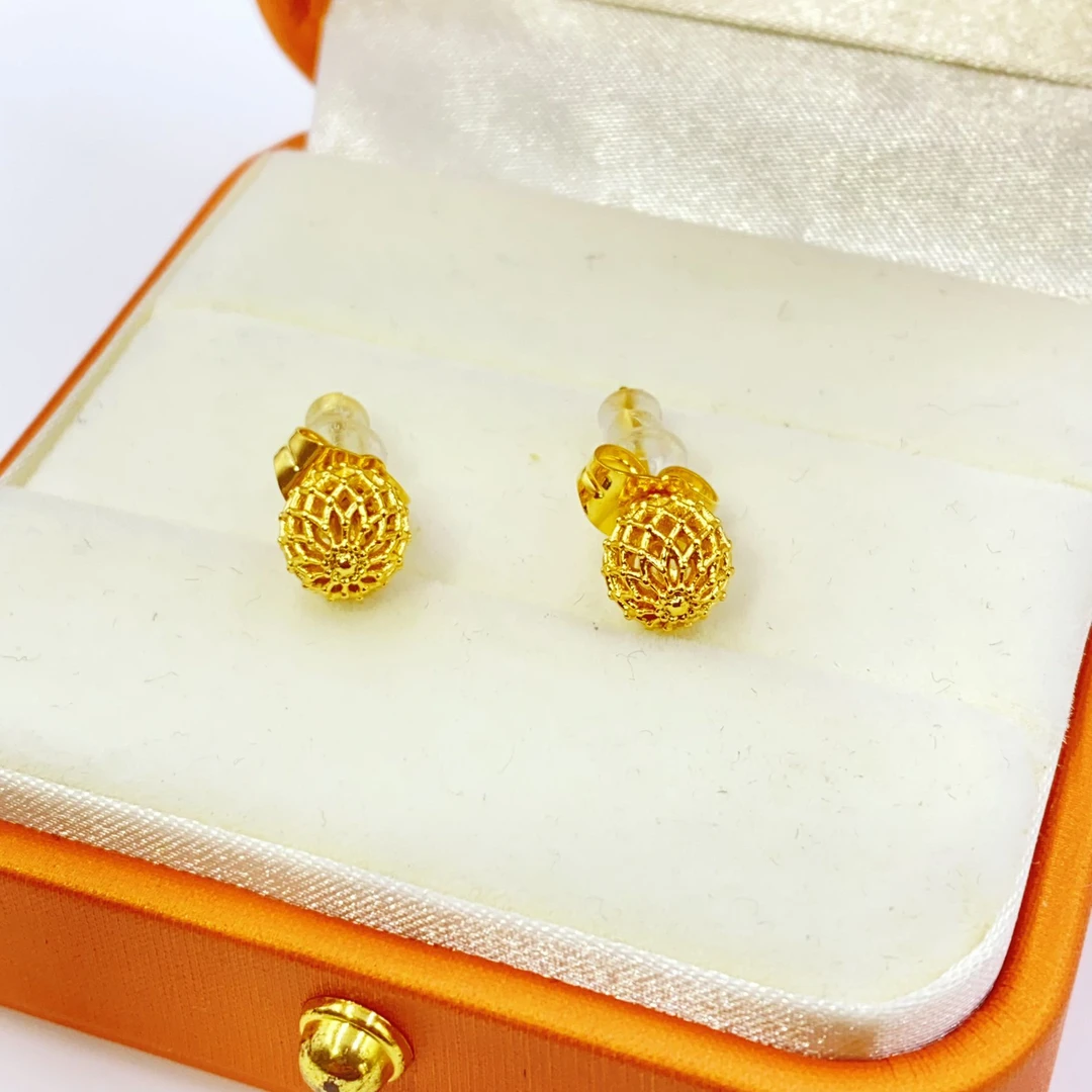 耳饰 272  精美黄色镂空耳钉多样性发货