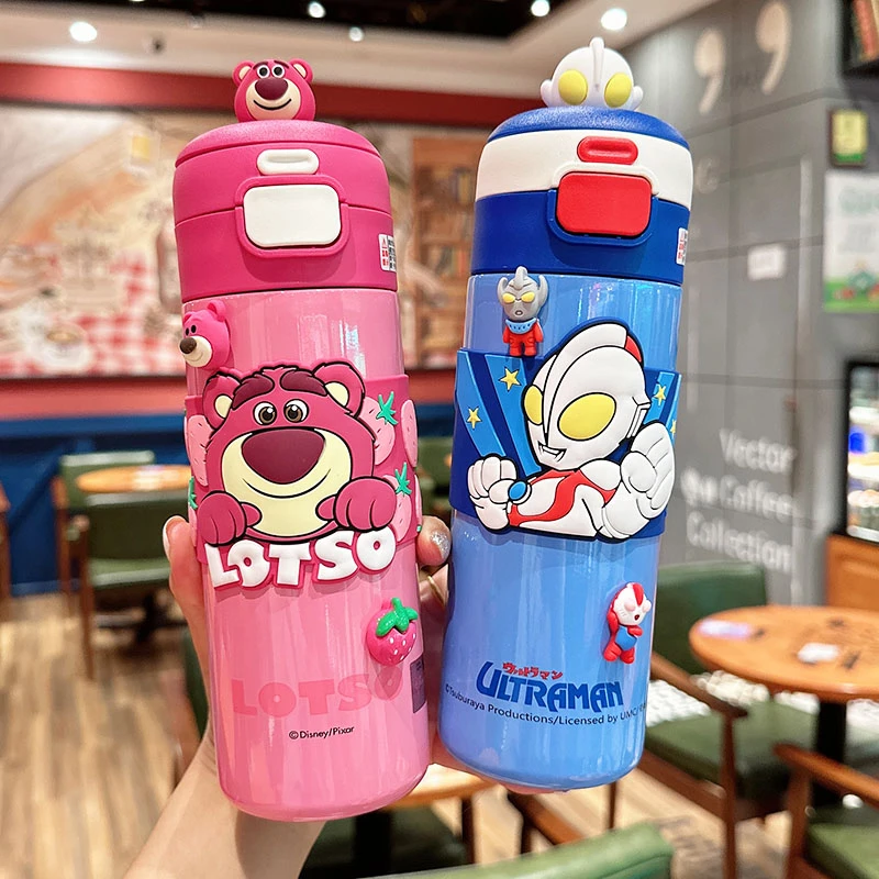 儿童保温杯女孩可爱双饮吸管杯小学生上学专用316不锈钢便携水杯