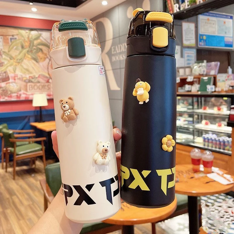 高颜值保温杯男士带茶隔运动健身直饮水杯便携大容量女学生随手杯