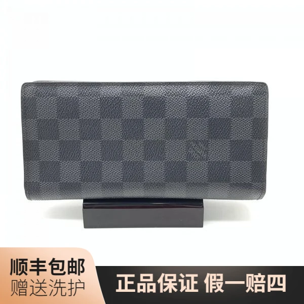 95新 LouisVuitton/路易威登 LV 黑棋盘格长款开口钱包/10018179