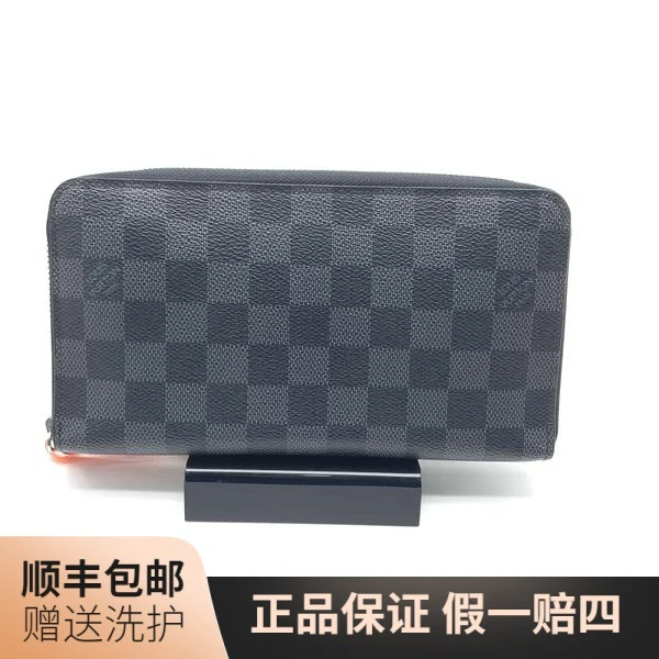 95新 LouisVuitton/路易威登 LV 黑棋盘格长款拉链钱包/10016175