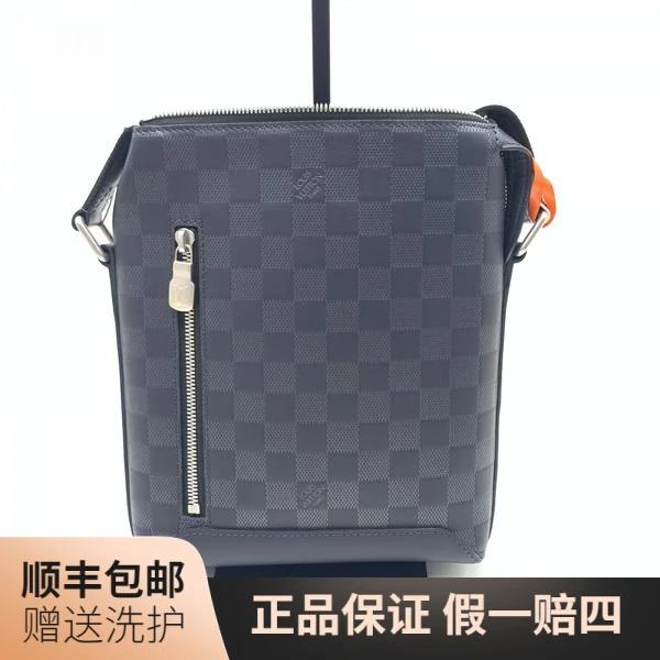 99新 LouisVuitton/路易威登 LV蓝棋盘格压印斜挎包（小）/10017861