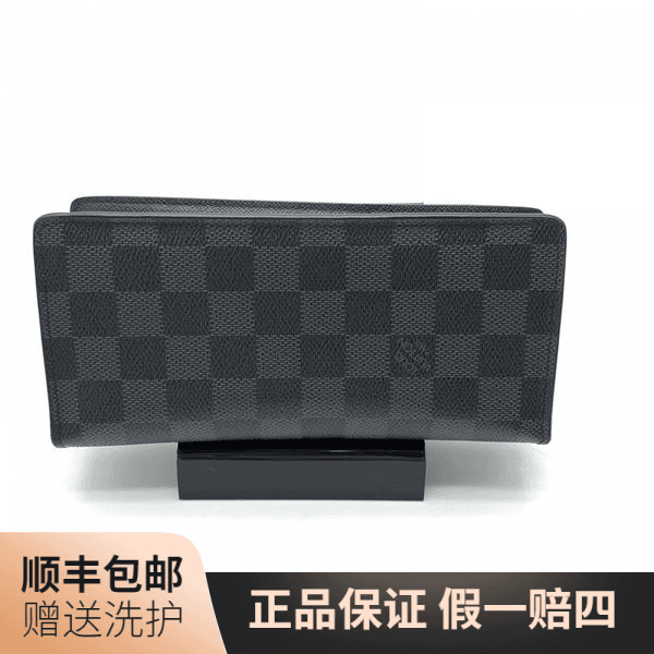 95新 LouisVuitton/路易威登 LV 黑棋盘格长款开口钱包/10017506