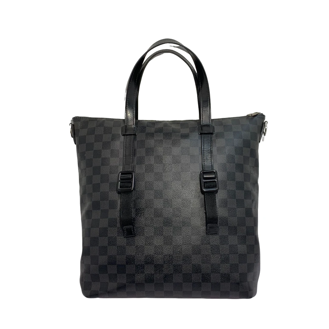 95新 LouisVuitton/路易威登 黑棋盘格竖版手提托特/2653号男士