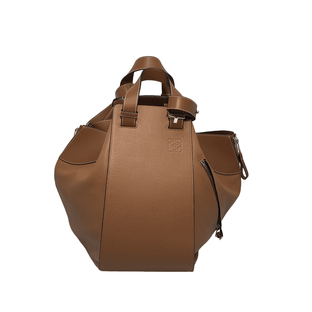 95新 LOEWE/罗意威 焦糖色牛皮吊床包/3154号轻奢时尚真皮休闲