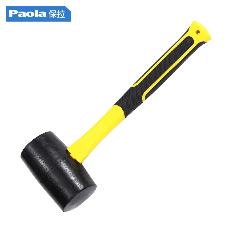 保拉 双色柄橡胶锤750g 皮榔头瓷砖地板装修安装锤无弹橡皮锤8572