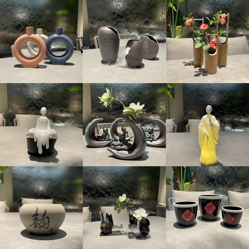 餐厅创意酒店艺术摆件刺身摆盘装饰海鲜姿造背景盘装饰盘禅意和尚