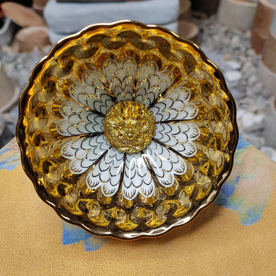 【闪购商品】金玉满堂盘龙杯 精美无暇 茶器 茶杯 主人杯 A(无礼盒