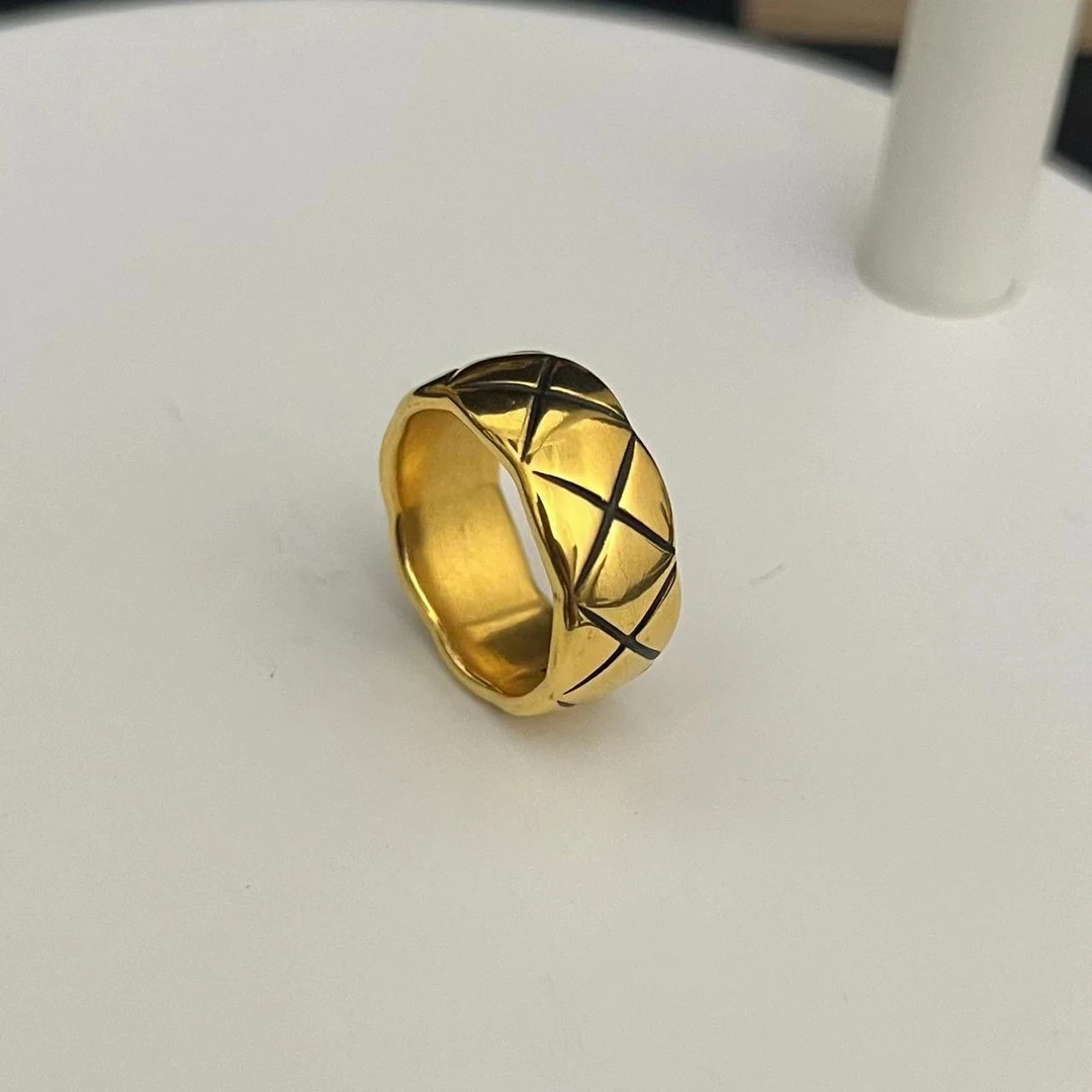 【足金999大菱格戒指】黑金戒指#精品硬金工艺