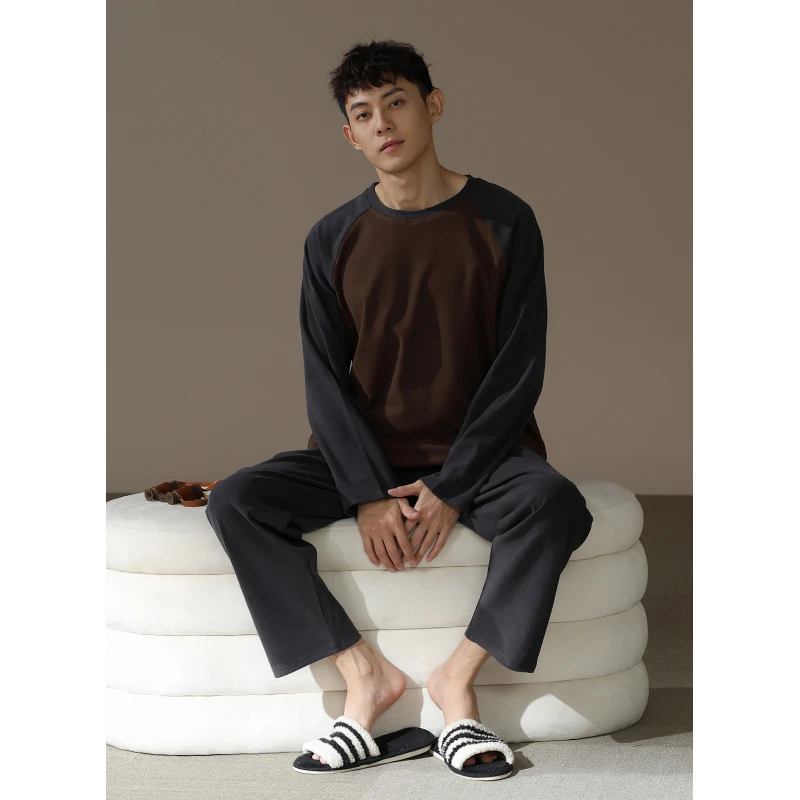 【阳离子德绒】男士睡衣秋冬季保暖发热锁温加厚可外穿家居服套装