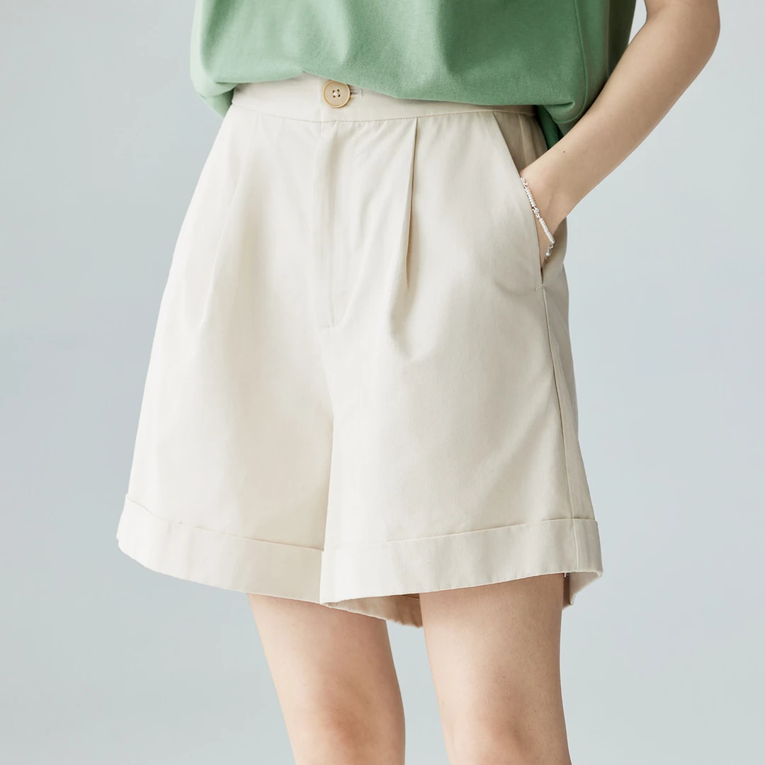 茵曼2024夏季新款女女士卫裤爆款百搭时尚舒适休闲简约实用