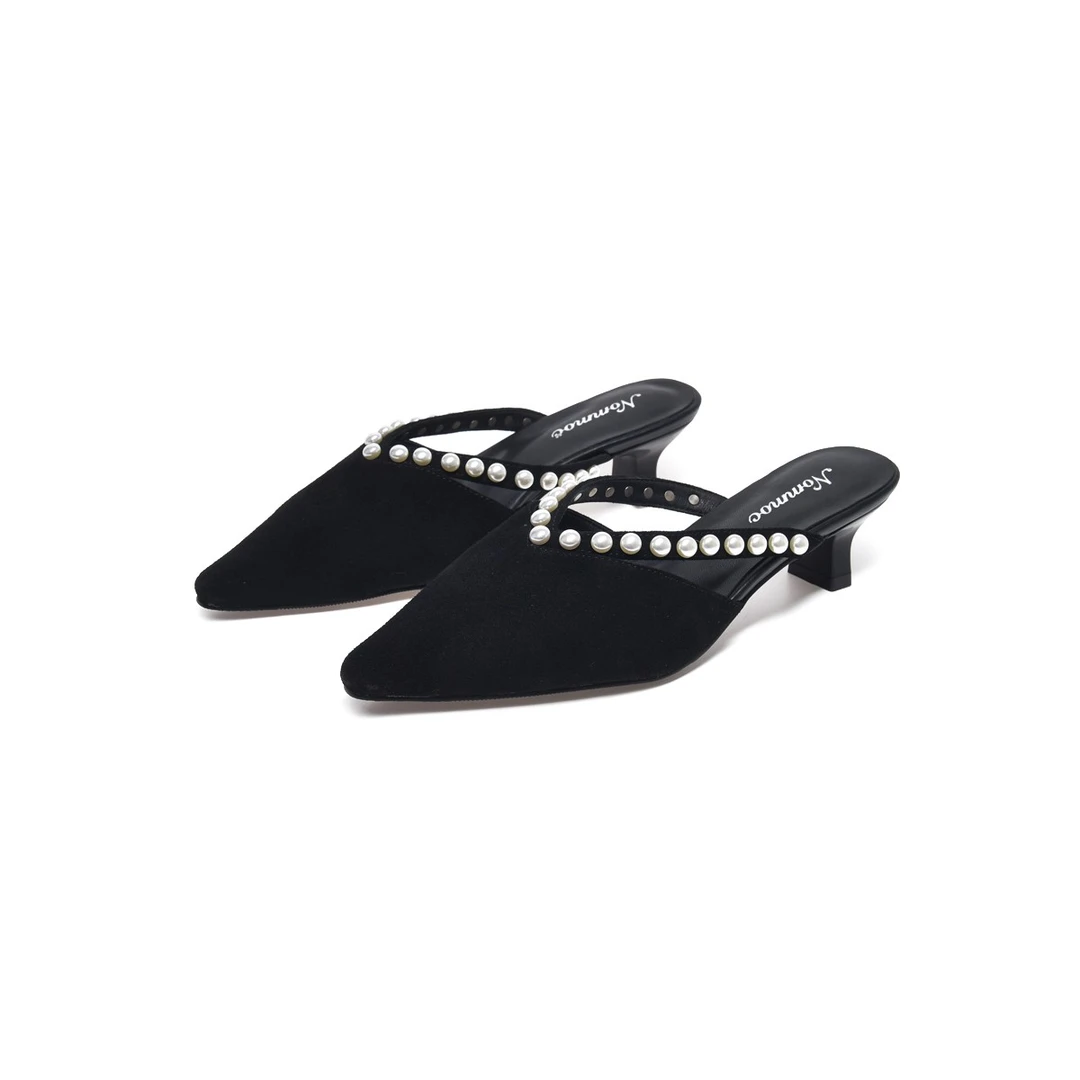 尖头珍珠低跟半拖YXP23077