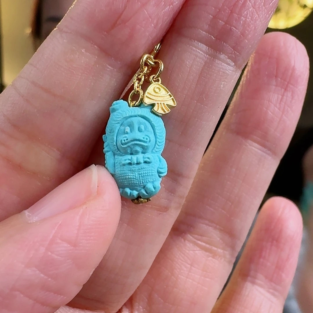 绿松石珠宝奇石18K金镶嵌