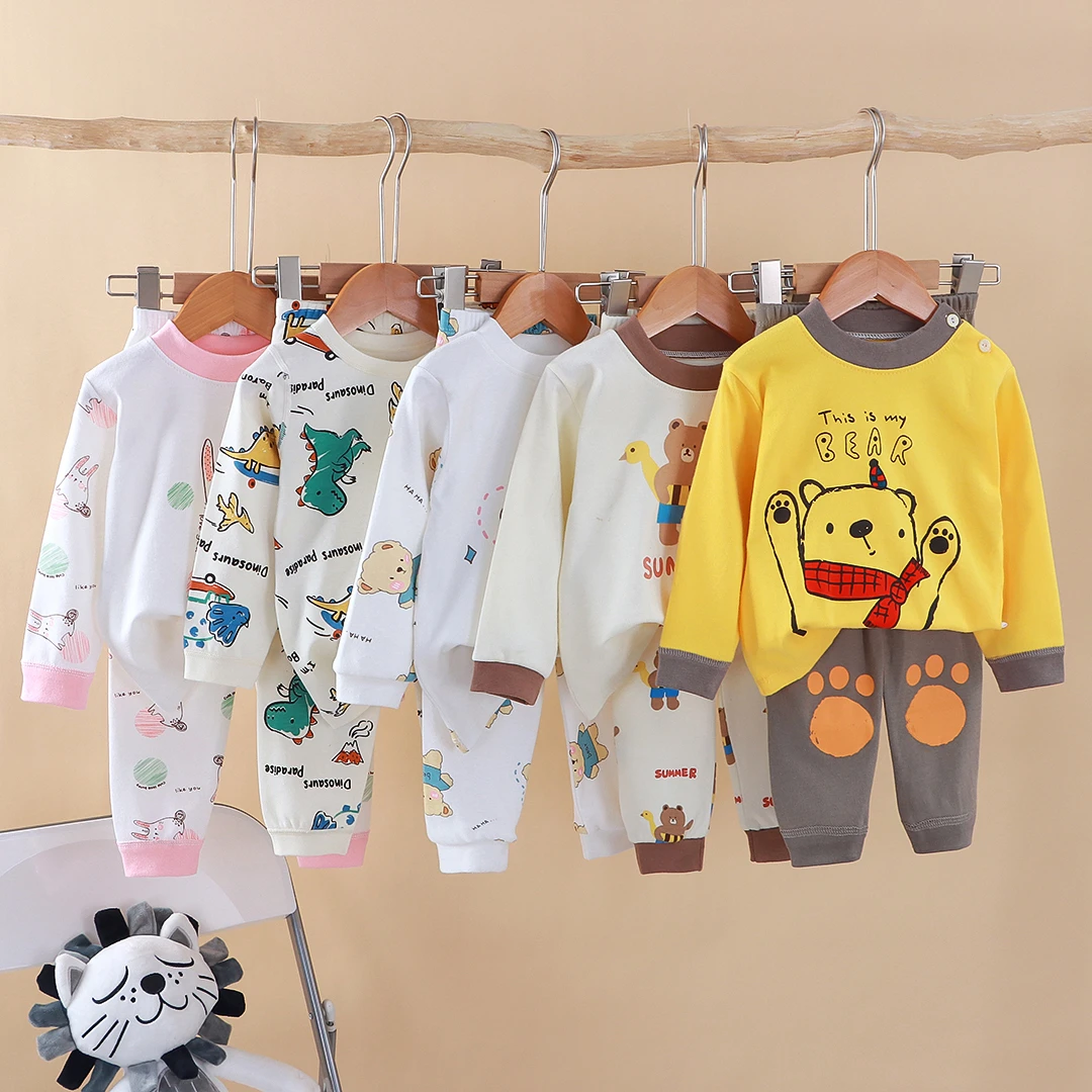 婴儿秋衣秋裤套装纯棉儿童内衣宝宝秋冬全棉睡衣女童春秋男童秋裤