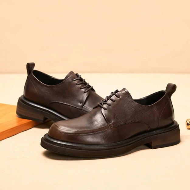 【原创手工】真皮手工 复古休闲商务 男士 厚底 皮鞋